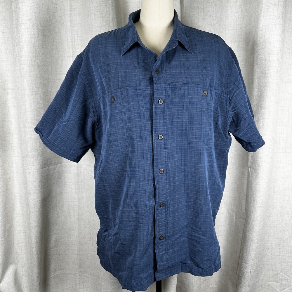 5.11 Tactical‎ Shirt Mens XL Blue Hidden Pockets Snap Buttons Casual Button Up